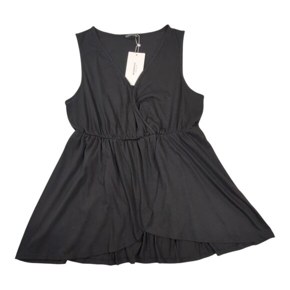 BloomChic Tops - Bloomchic Wrap Top Womens Size 14-16 Sleeveless Black Flowy